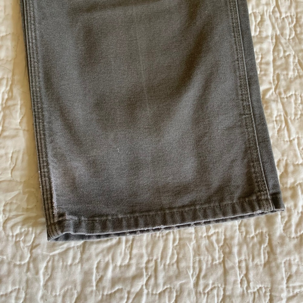 Carhartt Duck Canvas Carpenter Pants Mens 36x33 Green Workwear Utility - Picture 16 of 16